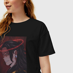 Футболка оверсайз женская Сугуру Гэто нимб, цвет: черный — фото 2