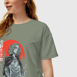 Футболка оверсайз женская Токийские мстители Манджиро Сано, цвет: авокадо — фото 2