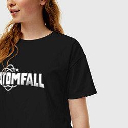 Футболка оверсайз женская Atomfall logo, цвет: черный — фото 2