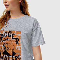 Футболка оверсайз женская Rodger Waters Pink Floyd рок, цвет: меланж — фото 2
