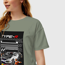 Футболка оверсайз женская Honda jdm, цвет: авокадо — фото 2