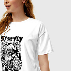 Футболка оверсайз женская Небо зовёт летать, цвет: белый — фото 2