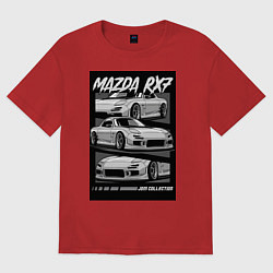 Футболка оверсайз женская Mazda rx-7 JDM авто, цвет: красный