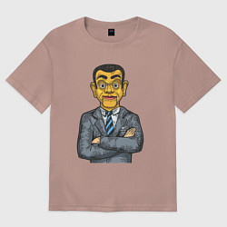 Футболка оверсайз женская Человек кукла, цвет: пыльно-розовый