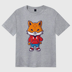 Футболка оверсайз женская Модный лисёнок, цвет: меланж