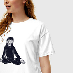 Футболка оверсайз женская Yoga monkey, цвет: белый — фото 2