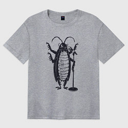 Футболка оверсайз женская Тараканчик певец, цвет: меланж