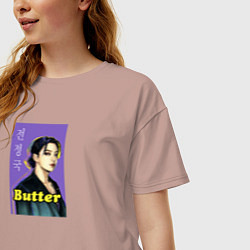 Футболка оверсайз женская Butter JK, цвет: пыльно-розовый — фото 2