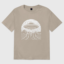 Футболка оверсайз женская Неопознанный объект, цвет: миндальный