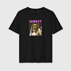 Футболка оверсайз женская Shrexy Шрэк, цвет: черный