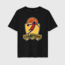 Футболка оверсайз женская Champion basketball, цвет: черный