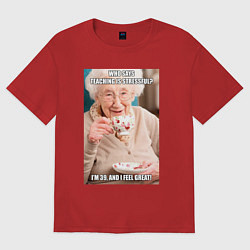 Футболка оверсайз женская Учитель стресс, цвет: красный