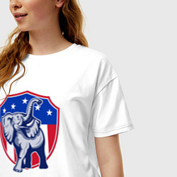Футболка оверсайз женская Elephant USA, цвет: белый — фото 2