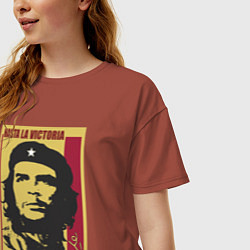 Футболка оверсайз женская Че Гевара - hasta la victoria siempre - фото из ку, цвет: кирпичный — фото 2