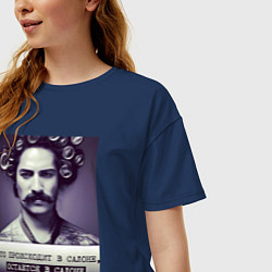 Футболка оверсайз женская Парикмахер салон, цвет: тёмно-синий — фото 2