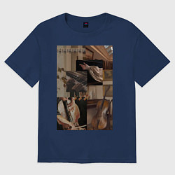 Футболка оверсайз женская Музыка эстетика, цвет: тёмно-синий