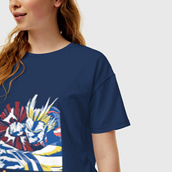 Футболка оверсайз женская Моя геройская академия Всемогущий удар, цвет: тёмно-синий — фото 2