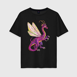 Футболка оверсайз женская HOMM3 Faerie Dragon, цвет: черный