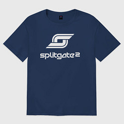Футболка оверсайз женская Splitgate 2 logo, цвет: тёмно-синий