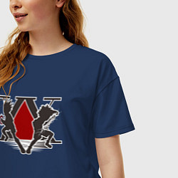 Футболка оверсайз женская Hunter x Hunter Гон Килуа, цвет: тёмно-синий — фото 2