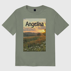 Футболка оверсайз женская Angelina - рассвет Ангелина, цвет: авокадо
