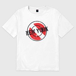 Футболка оверсайз женская NY city USA, цвет: белый