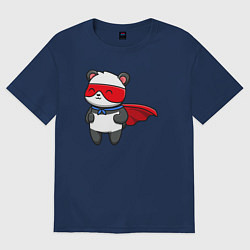 Футболка оверсайз женская Супергерой панда, цвет: тёмно-синий