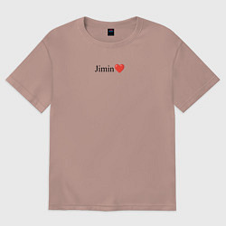 Футболка оверсайз женская BTS - Jimin, цвет: пыльно-розовый