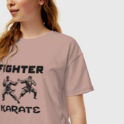 Футболка оверсайз женская Fighters karate, цвет: пыльно-розовый — фото 2