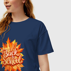 Футболка оверсайз женская Собираемся снова в школу, цвет: тёмно-синий — фото 2