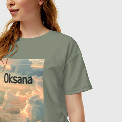 Футболка оверсайз женская Oksana облака, цвет: авокадо — фото 2