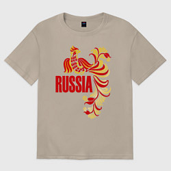 Футболка оверсайз женская Russia, цвет: миндальный
