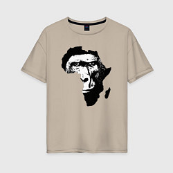 Женская футболка оверсайз Обезьяна в Африке