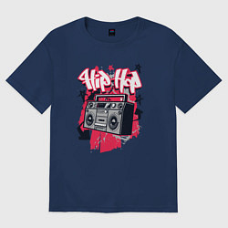 Футболка оверсайз женская Boombox hip-hop, цвет: тёмно-синий
