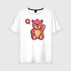 Футболка оверсайз женская Lovely bear, цвет: белый