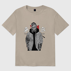 Футболка оверсайз женская Токийские мстители Рюгуджи Дракен, цвет: миндальный