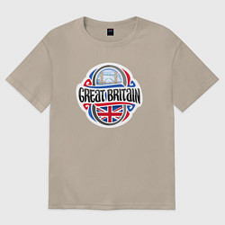 Футболка оверсайз женская Great Britain, цвет: миндальный