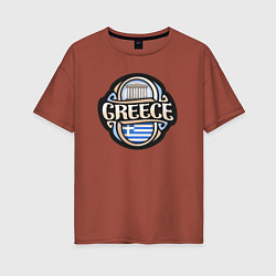 Футболка оверсайз женская Greece, цвет: кирпичный