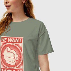 Футболка оверсайз женская Ты нам нужен, цвет: авокадо — фото 2