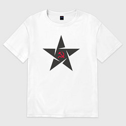 Футболка оверсайз женская Black star USSR, цвет: белый