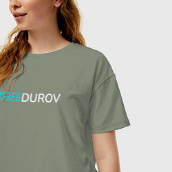 Футболка оверсайз женская Надпись FREEDUROV, цвет: авокадо — фото 2