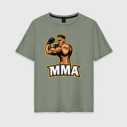 Футболка оверсайз женская Fighter MMA, цвет: авокадо