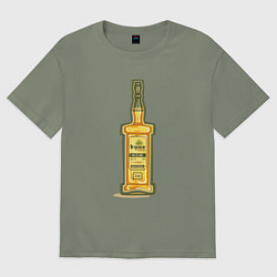 Футболка оверсайз женская Бутылочка текилы, цвет: авокадо