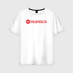 Футболка оверсайз женская Deadlock red logo, цвет: белый