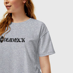 Футболка оверсайз женская Deadlock white logo, цвет: меланж — фото 2