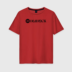 Футболка оверсайз женская Deadlock white logo, цвет: красный