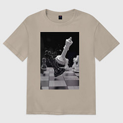 Футболка оверсайз женская Шахматы эстетика, цвет: миндальный