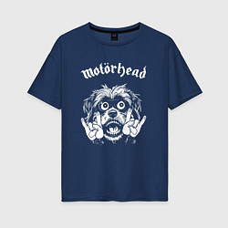 Футболка оверсайз женская Motorhead rock dog, цвет: тёмно-синий