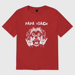 Футболка оверсайз женская Papa Roach rock dog, цвет: красный