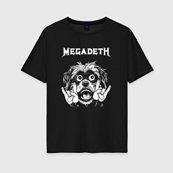 Футболка оверсайз женская Megadeth rock dog, цвет: черный